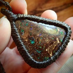 Large Braided Australian Opal Necklace