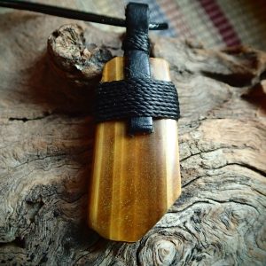 Leatherbound Tiger Eye Necklace
