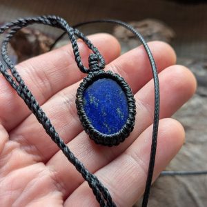 Woven Lapis Lazuli Pendant